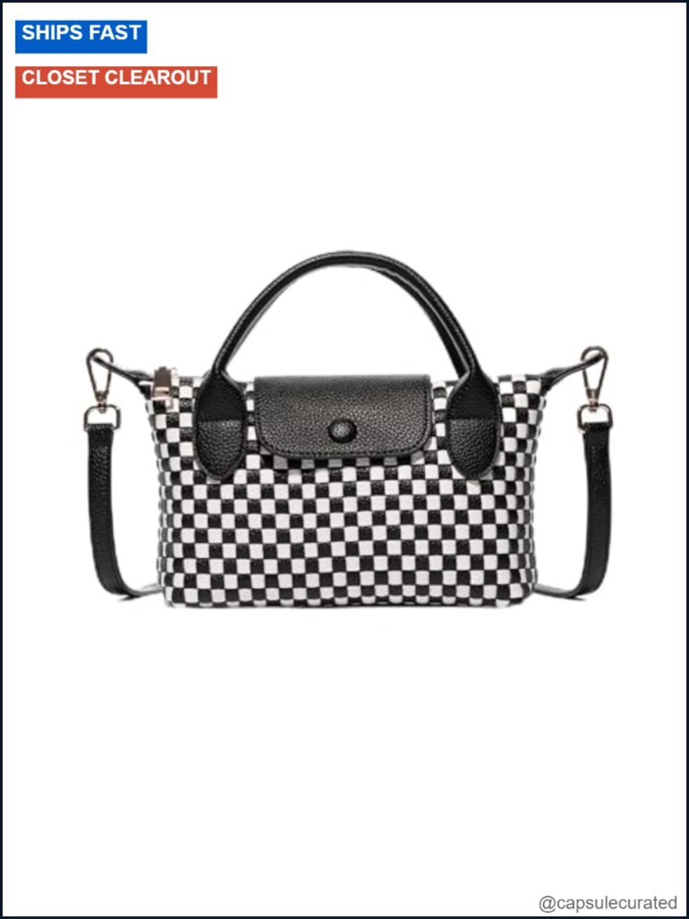 Woven Vegan Leather Crossbody Bag - Y2K Dumpling Tote with Top Handle